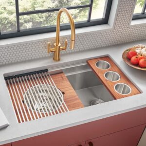 ruvati sink 1 Ruvati 36-inch Workstation Kitchen Sink - Dual Tier Undermount Kitchen Sink