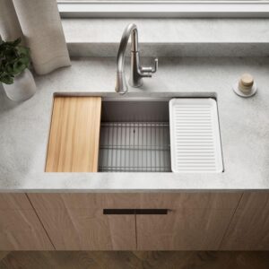 kohler sink 1 Kohler Strive 32" Undermount Workstation Kitchen Sink – Single Bowl Stainless Steel with Accessories